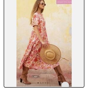 Mister Zimi Floral Pink Midi Dress 12